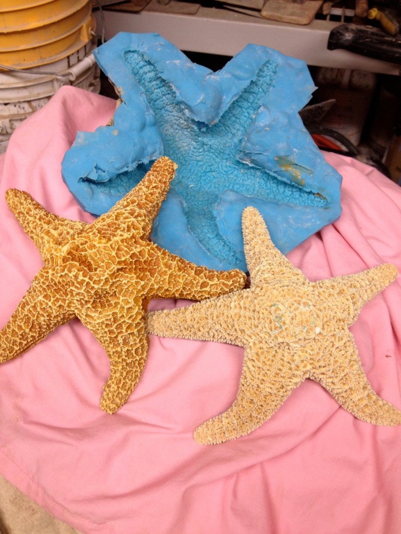 Starfish replication crafted by West Coast Rockscapes, showcasing lifelike details and coastal elegance, ideal for decorating beach-themed interiors.